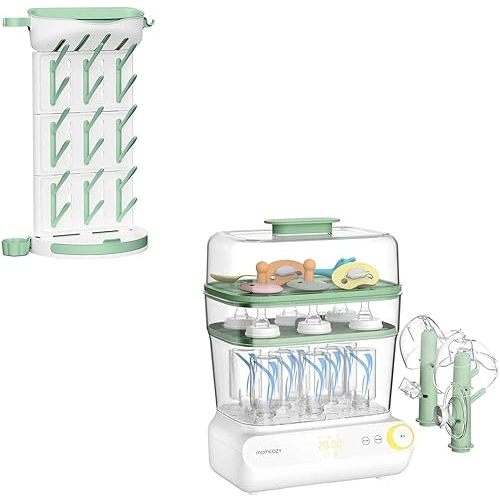 Momcozy 3 Layers Large Bottle Sterilizer and Dryer & Momcozy DIY Larger Bottle Drying Rack