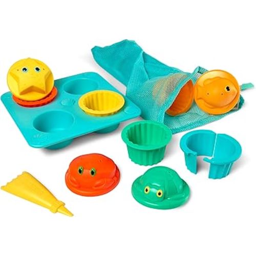 Melissa & Doug Sunny Patch Seaside Sidekicks Sand Cupcake Play Set - Toddler Beach Toys, Outdoor Toys For Sandbox, Sand Toys For Toddlers And Kids Ages 3+