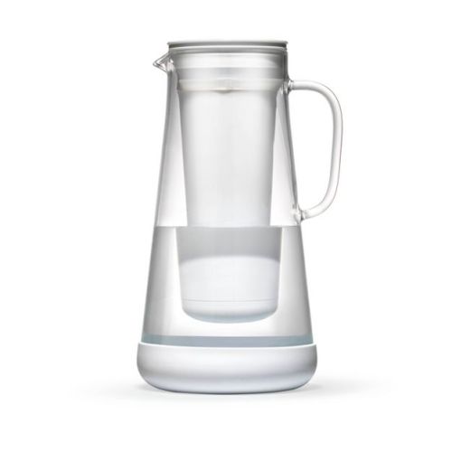 Lifestraw Home 7 Cup Glass Water Filter Pitcher With Silicone Base White