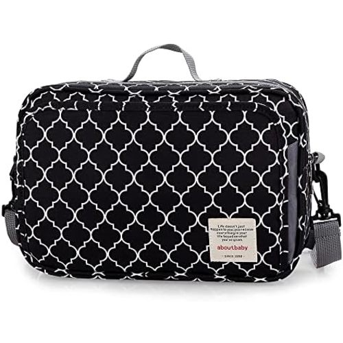 MOMIGO Baby Diaper Caddy Bag - Tote Stroller Nursery Storage Bin, Toys & Wipes Mini Diaper Bag for Outdoor (Black)