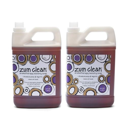 Zum Laundry Soap by Indigo Wild - Liquid, Plant-Based Soap with Baking Soda, Essential Oils, Coconut Oil & More - Wash Up to 64 Loads - Frankincense & Myrrh - 64 fl oz (2 Pack)