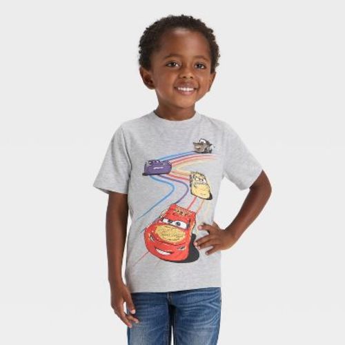 Toddler Boys' Disney Cars Lightning McQueen Racing T-Shirt - Heather Gray