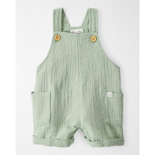 Little Planet by Carter's Organic Baby Gauze Shortalls - Newborn: Sleeveless Romper with Front Pocket, Square Neckline