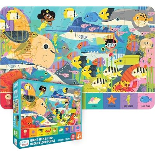 Chuckle & Roar Educational 50 PC Floor Puzzle Giant Seek & Find Ocean