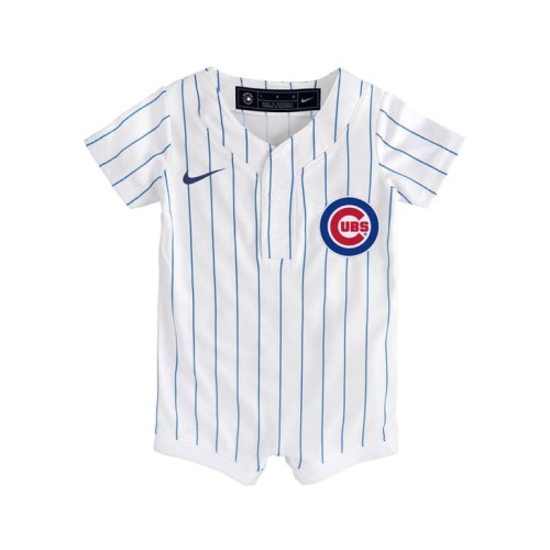 Chicago Cubs Nike Baby White Home Replica Romper Baseball Jersey - 133414069