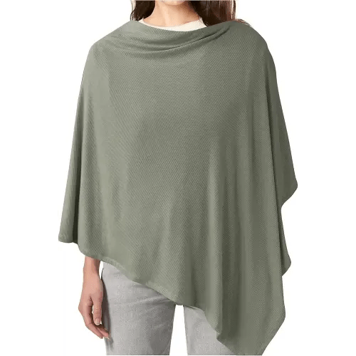 Konssy Knit Nursing Cover for Breastfeeding, 360° Full Privacy Breathable Breastfeeding Cover, Multi-use Carseat Canopy(Army Green)