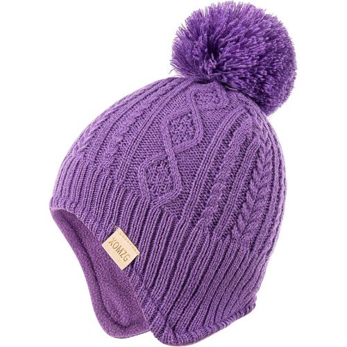 Baby Beanie Hat, Winter Warm Knit Cap and Scarf Set with Pom Pom for Girls, Toddler Winter Hat(0-36months)