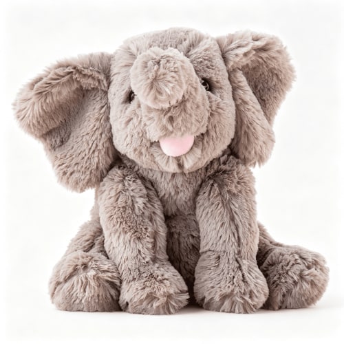 CYFW Adorable Plush Calf Elephant Toy Floppy Elephish Ultra Soft Haggable Stuffed Animal Birthday Holiday Gift for Boys Girls Kids Toddlers, Gray, 9’’