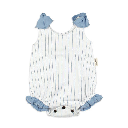 Organic Bowtie Shoulder Bodysuit in Pool Pinstripe – L'ovedbaby