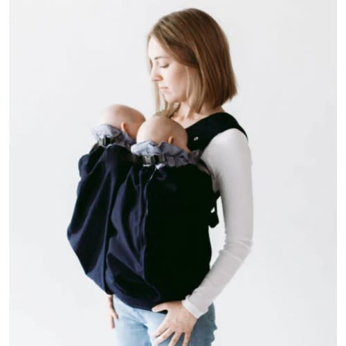 The Weego TWIN Baby Carrier - Blue Pepita