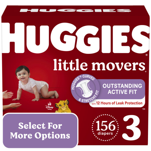 Huggies Little Movers Baby Diapers, Size 3, 156 Ct (Select for More Options)