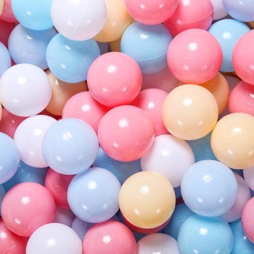Ball Pit Balls for Toddlers, 100 pcs Plastic Toy Balls for Kids, Macaron Pit Balls for Baby Toddler Birthday Christmas, Ball Pool Play Tent, Baby Kiddie Pool Water Toys, Party Decoration