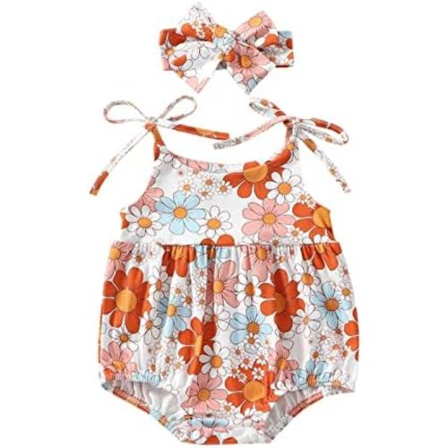 Infant Newborn Baby Girl Floral Romper Kids Spaghetti Strap One Piece Jumpsuit Shorts Toddler Summer Overall Clothes