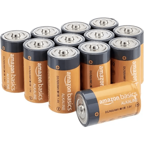 Amazon Basics 12-Pack D Cell Alkaline All-Purpose Batteries, 1.5 Volt, 5-Year Shelf Life