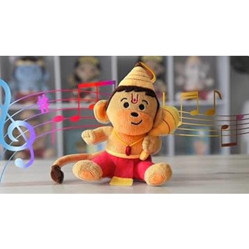Baby Hanuman (Small - 7 inch) Mantra Singing Plush Toy | Ideal for Newborns, Infants, Toddlers, Grandparents | Best for Diwali, Baby Shower, Birthday, Housewarming
