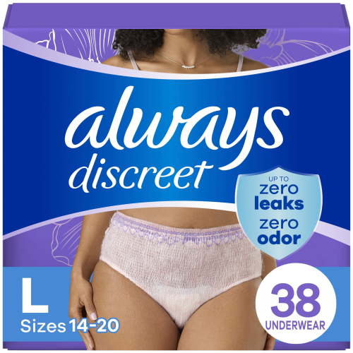Adult Postpartum Incontinence Underwear for Women - Maximum Protection - Large - 38ct