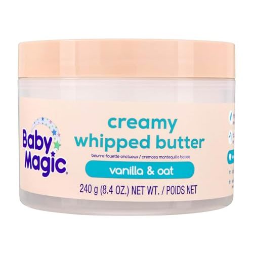 Baby Magic Creamy Whipped Butter, Vanilla Oat Scent, 8.4 Oz | Body Butter with Shea Butter, Helps Keep Skin Feeling Healthy and Baby Soft, Hypoallergenic, Paraben Free 8.4 Fl Oz