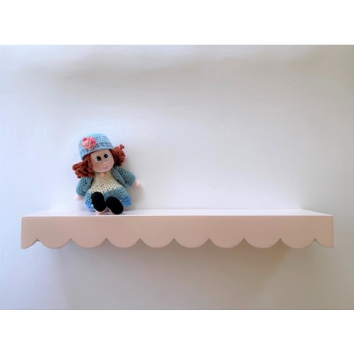 Special Order Pink Floating Shelf 18" x 5" x 3" - Multiple Colors available for Scallop Wood Shelf
