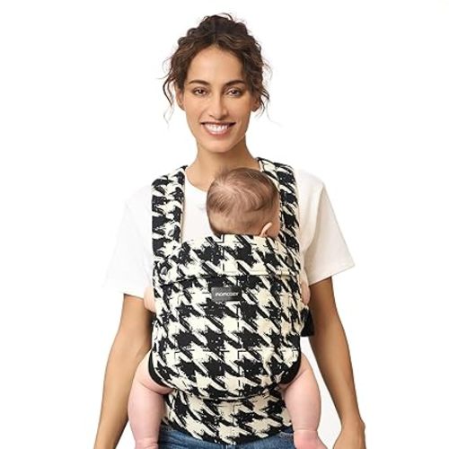Momcozy Baby Carrier - Ergonomic, Cozy and Lightweight Carrier for 7-44lbs, Effortless to Put On, Ideal for Hands-Free Parenting, Enhanced Lumbar Support, Purehug for Infant to Toddler, Houndstooth