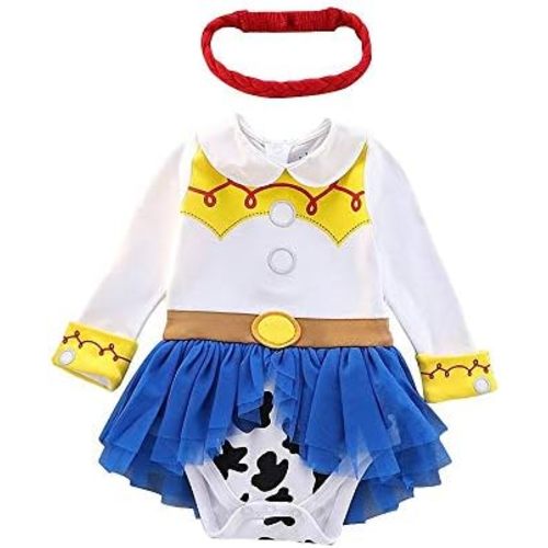 Dressy Daisy Princess Onesie Romper Fancy Dress Costume Halloween Birthday Bodysuit Outfit with Headband for Infant Baby Girl