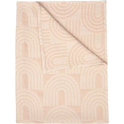 Crane Baby Blanket, Soft Cotton Jacquard Nursery and Stroller Blanket for Boys and Girls, Rainbow, 30” x 40”