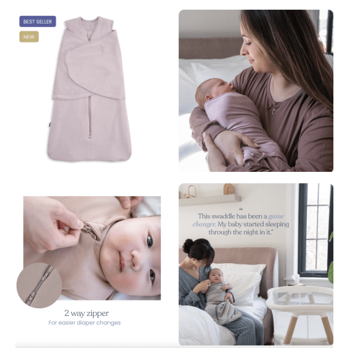 HALO Mauve Bamboo Swaddle 2.0 TOG | Gentle, Soft & Snuggly