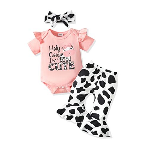 Renotemy Newborn Infant Baby Girl Clothes Summer Outfits Infant Romper Pants Cute Toddler Girl Clothes Gift Set