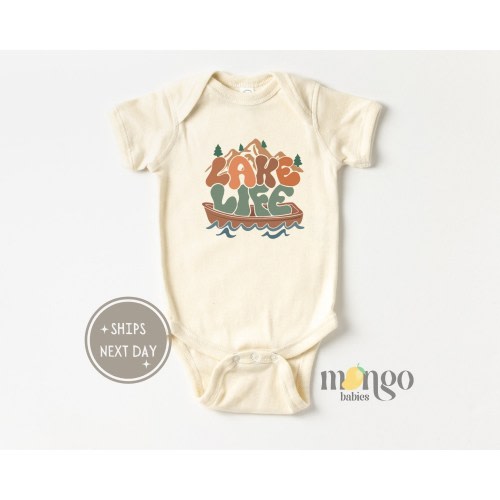 Lake Life Baby Onesies® Brand Retro Bodysuit Cute Natural Newborn Camping Kid Tshirt Toddler Shirt Baby Gift Adventure Baby Hiking Kid Shirt