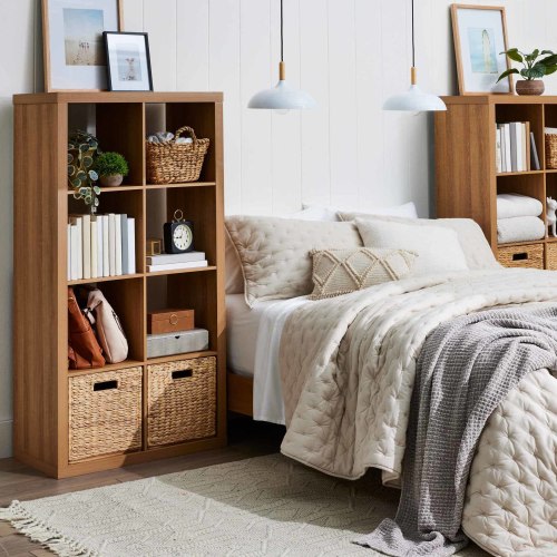 Better Homes & Gardens 8 Cube Storage Organizer, Light Honey