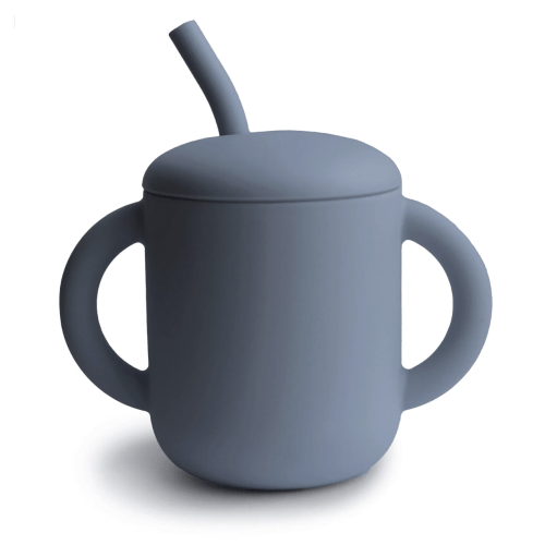 Mushie Silicone Training Cup + Straw - Tradewinds