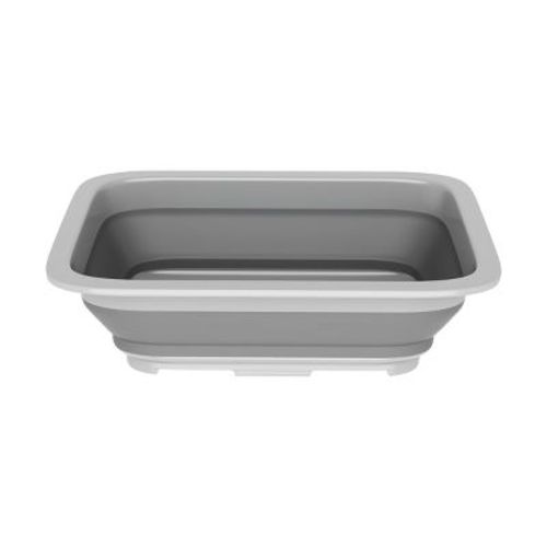 Collapsible Ice Bucket - 10-Liter Portable Outdoor Multi-Use Basin, Dish Tub, and Storage Basket for Camping and Tailgating by Wakeman (Gray)