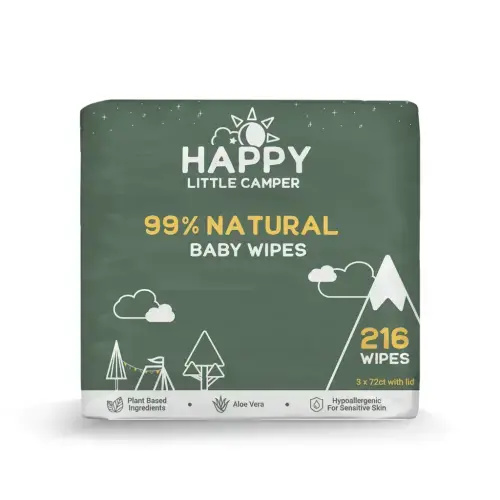 Happy Little Camper Natural Cotton Baby Wipes | 864 Count