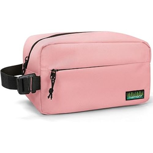 Haimont Small Freezable Lunch Insulated Bag, Reusable Freezer Snack Cooler Bag with Buckle Handle, Mini Insulated Cooler for Work Travel, Pink