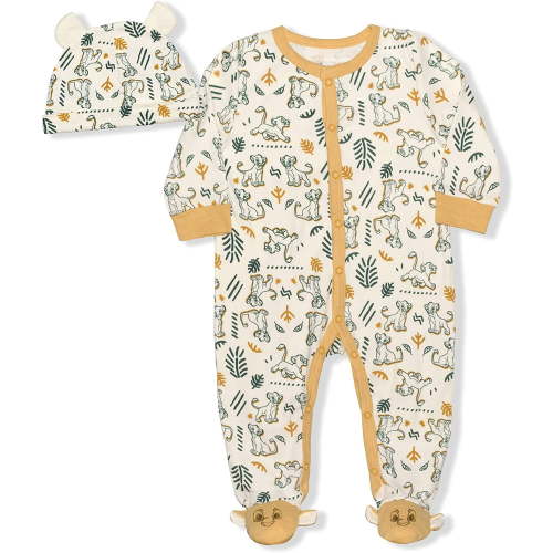 Lion King Simba Boys Single Footie with Hat, Newborn