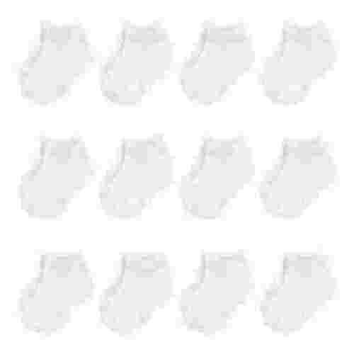 Touched by Nature Baby Unisex Organic Cotton Socks, White No Show, 0-6 Months