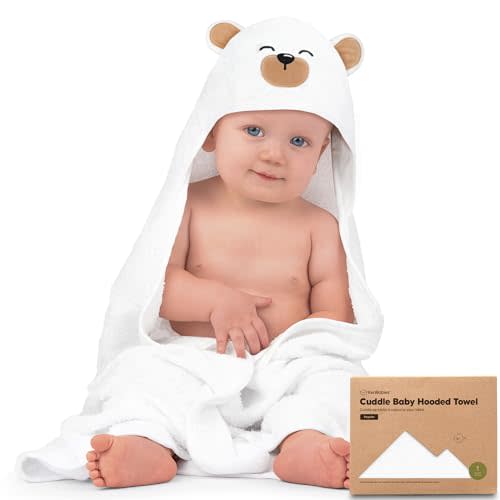 KeaBabies Baby Hooded Towel - Viscose Derived from Bamboo Baby Towel, Toddler Bath Towel, Infant Towels, Large Hooded Towel, Organic Baby Towels with Hood for Girls, Babies, Newborn Boys (Grizzly)