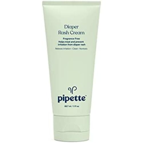 Pipette Diaper Rash Cream - Relieve & Prevent Diaper Rash with Non-Nano Zinc Oxide, Fragrance-Free Baby Butt Cream, Non-Toxic Daily Protective Balm, 3 fl oz