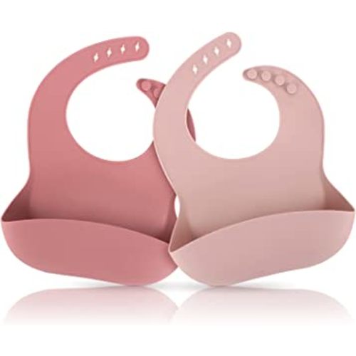ME.FAN Silicone Baby Bibs for Babies & Toddlers | Adjustable Silicone Bibs 2 Set