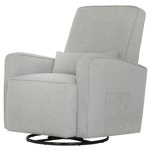 Evolur Holland Upholstered Swive Glider with Free Lumbar Pillow, Durable Soft Fabric