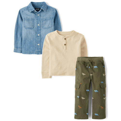 Baby And Toddler Boys Dino 3-Piece Outfit Set - Multi