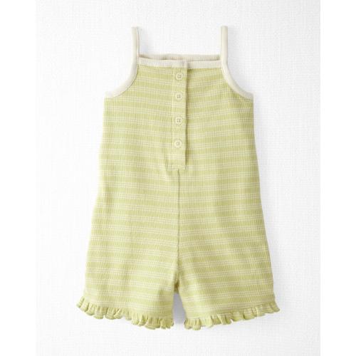 Baby Striped Organic Cotton Rib Romper - 9M - Style,Citron