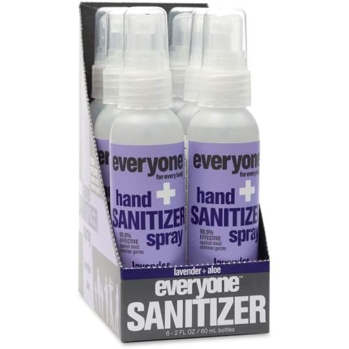 Everyone for Every Body Hand Sanitizer Spray, 2 Ounce, 6 Count Lavender and Aloe 12 Fl Oz