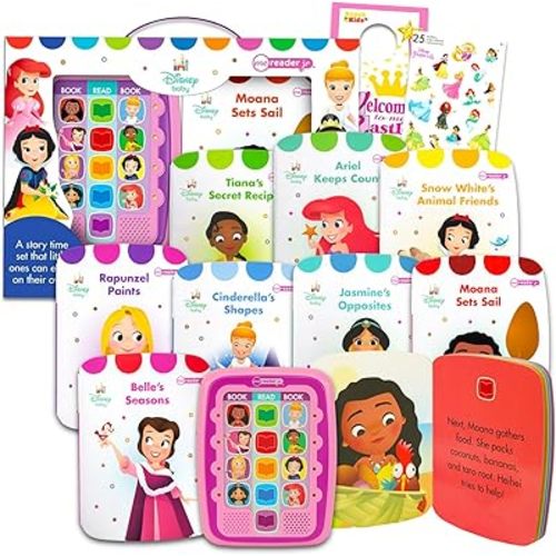 Disney Princess Me Reader Electronic Reader 8 Book Bundle - 8 Disney Baby Princess Books for Toddlers, Kids Featuring Ariel, Cinderella, More Plus Stickers | Disney Princess Learning Toys Set
