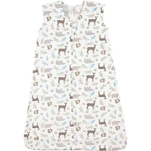 Touched by Nature Unisex Baby Organic Cotton Sleeveless Wearable Sleeping Bag, Sack, Blanket, Forest, 0-6 Months