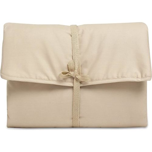 Natemia Portable Diaper Changing Pad - Light, Soft & Machine Washable Organic Cotton Foldable Baby Changing Mat - Portable Diaper Changing Pad for Baby - Washable Diaper Pad - Diaper Changing Mat - Beige