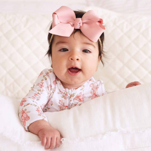 Ballet Blossoms Ruffle Zipper Footie