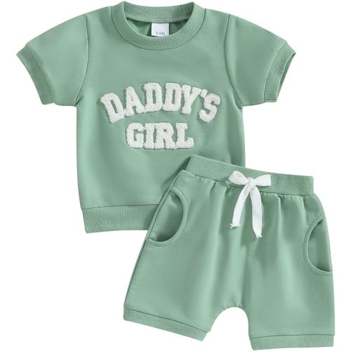 FIOMVA Baby Girl Easter Outfit Toddler T Shirt Shorts 2pcs Set Infant Bunny Matching Suit Newborn Boy Summer Clothes