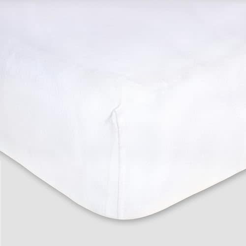 Burts Bees Baby Solid Fitted Crib Sheet Organic Cotton BEESNUG - Cloud White, Fits Unisex Standard Bed and Toddler Mattress, Infant Essentials, 28 x 52 x 5.5 Inch 1-Pack