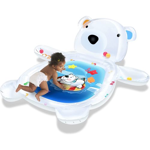 QPAU Tummy Time Water Mat for Baby with Bear Design, Toys for Infants and Toddlers 3 to 24 Months
