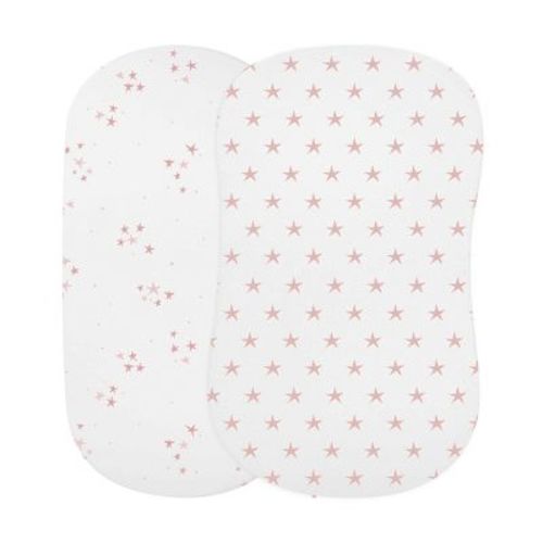 Ely's & Co. Baby Fitted Bassinet Sheet 100% Combed Jersey Cotton Pink For Baby Girl 2 Pack